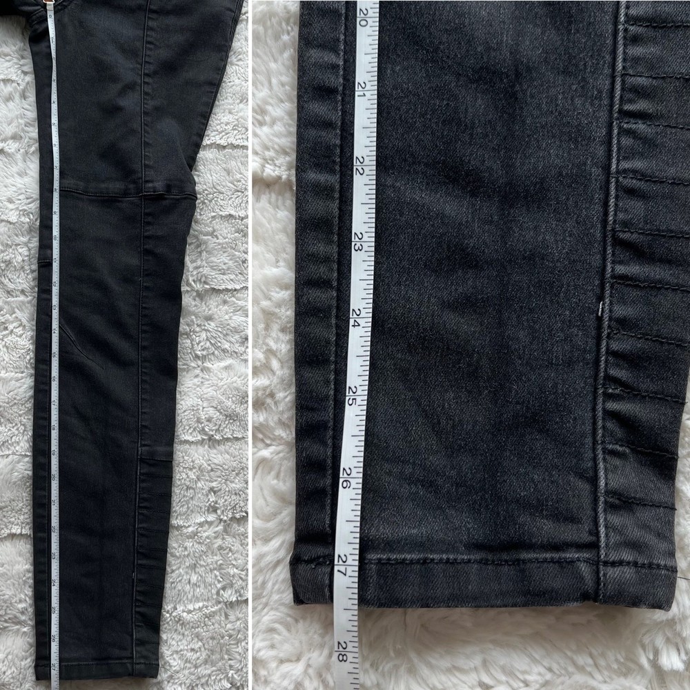 Free People Washed Black Moto Skinny Jeans 27 - Picture 10 of 10
